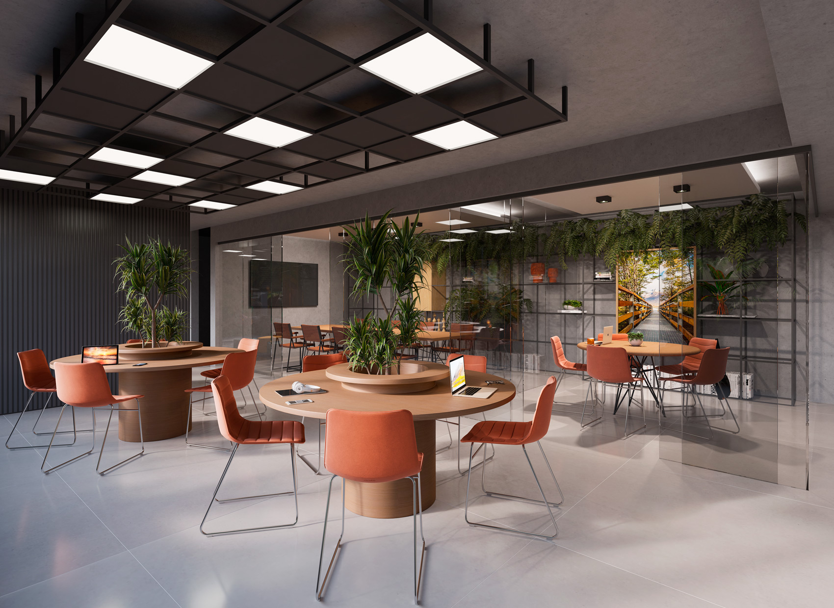 Perspectiva Ilustrada do Coworking