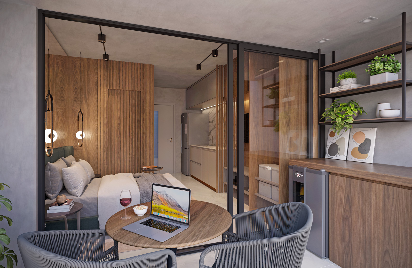 Perspectiva Ilustrada do Studio Tipo 03, 04, 05 e 06