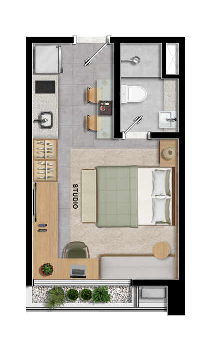 Planta Studio Tipo 01