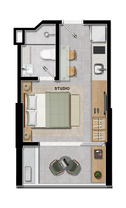 Planta Studio Tipo 04 e 05